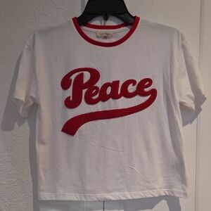 Jessica Simpson Kids T-Shirt - White with Red Peace Design